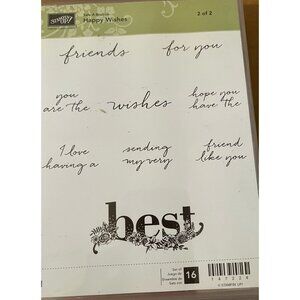 Stampin Up Sale-A-Bration Happy Wishes Stamp Set BEST  greetings16 pc New